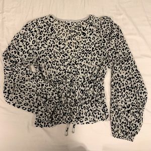 Zara leopard satin effect top